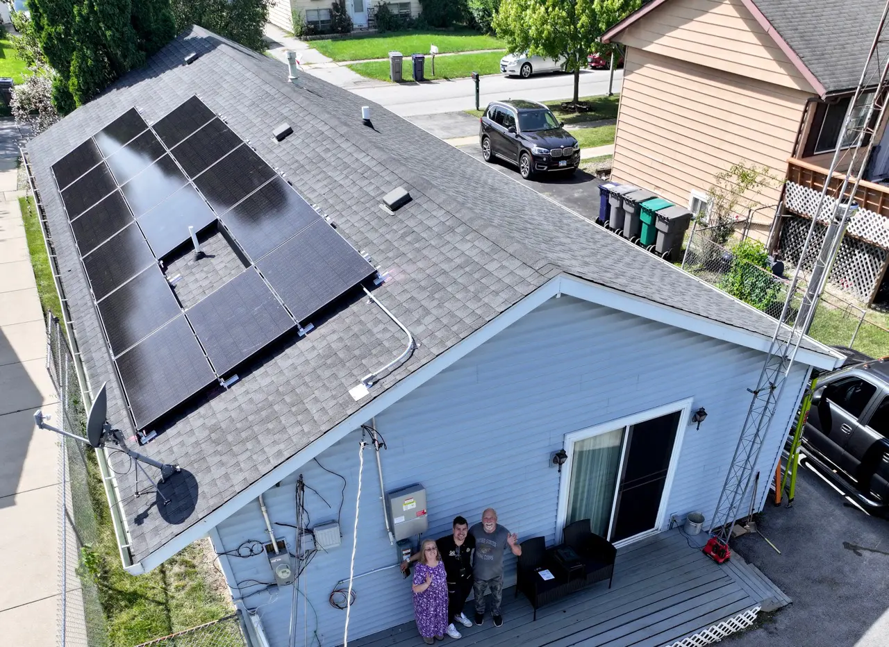 Aerial white house solar