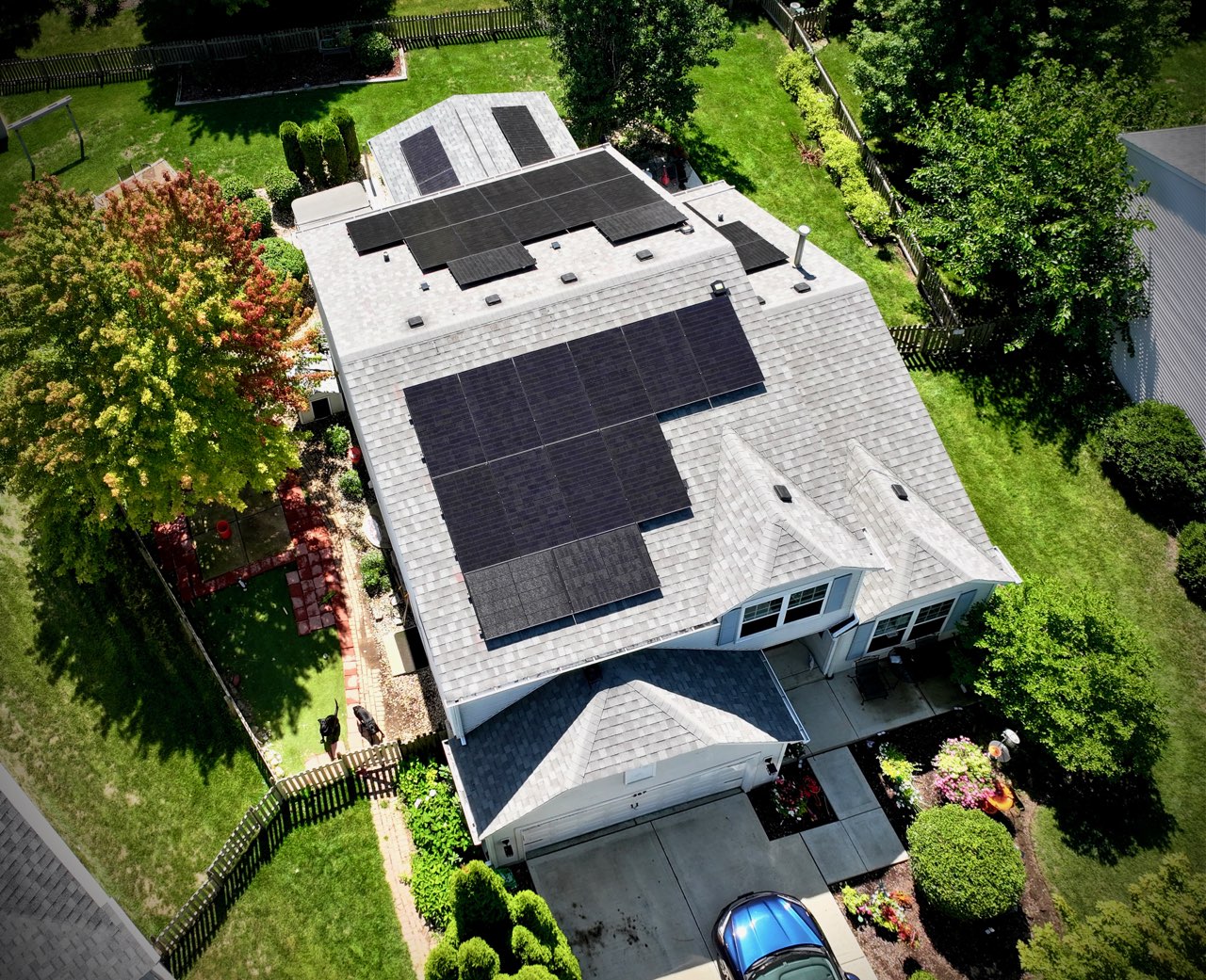 Solar panels in field